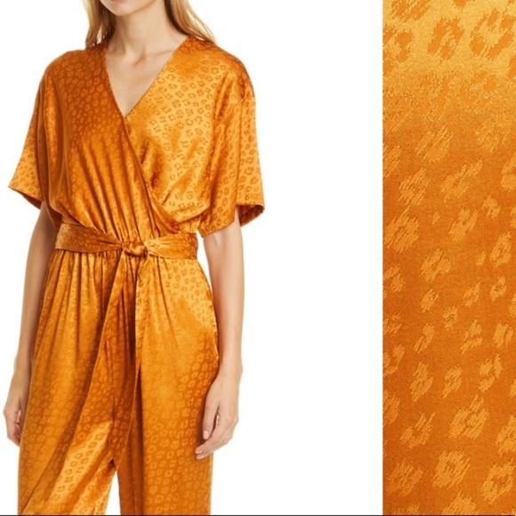 NWT Joie Tau Leopard Jumpsuit in Copper Sz Large - Picture 10 of 12